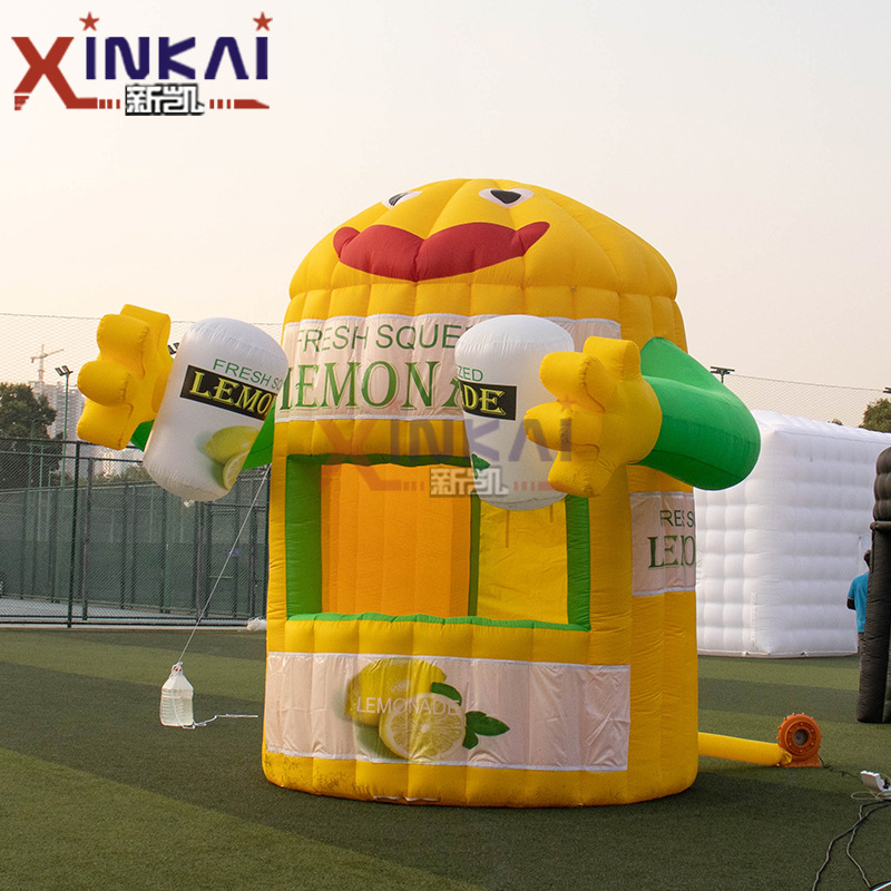 充气柠檬售卖亭户外移动果汁零食销售摊位遮阳便携充气展会帐篷