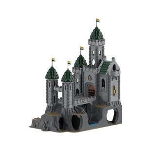 Cross-Border Moc-152895 Medieval Qinglong Fortress Castle Model 6721 Particle Number Toy Gift