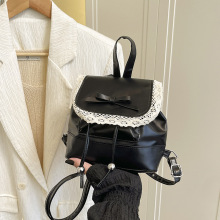 蕾丝花边时尚休闲感清新2025韩版学生上课轻便旅游背单肩双肩包女