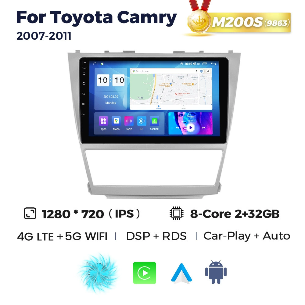 Совместимо с Toyota Camry 2007-2011 модифицированный Android CarPlay Bluetooth навигационный экран