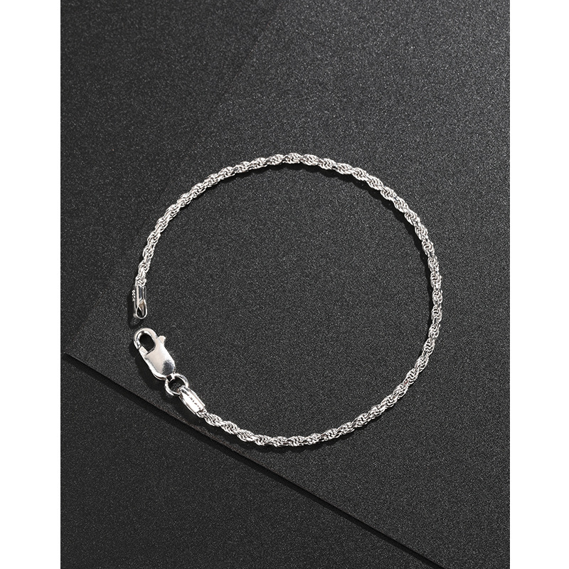 925 plata esterlina torcida pulsera mujer temu europea y americana hip hop pareja de alto nivel hombre cuerda torcida joyas transfronterizas