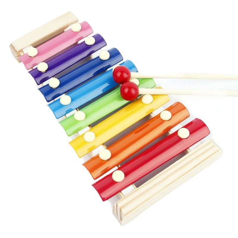 Bebé Educación Temprana Inteligencia color de ocho tonos piano de madera tocando a mano piano infantil pequeño piano de madera niños juguetes educativos de madera