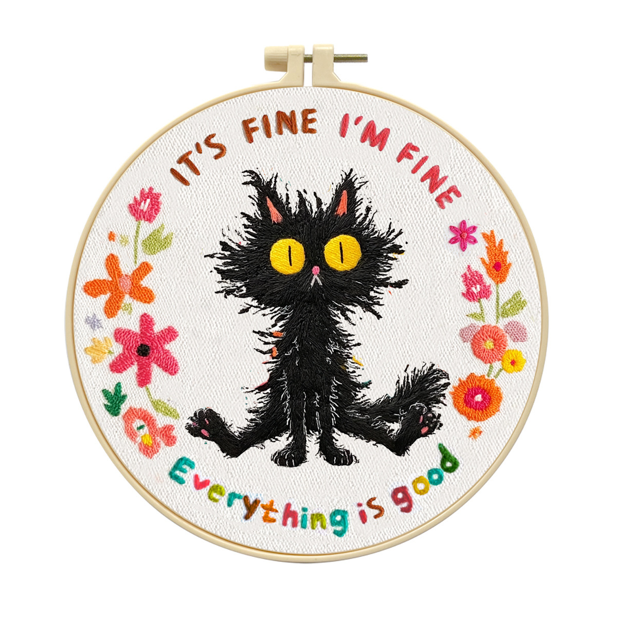 Nuevos productos transfronterizos bordados DIY material paquete buena suerte gatos decoración del hogar auto bordado fábrica al por mayor