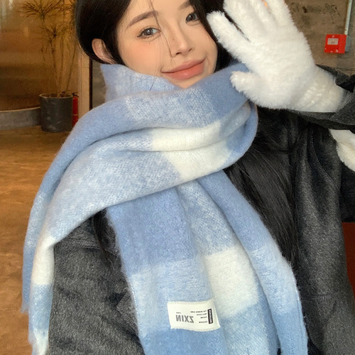 Scarf women's winter high-end Korean style all-match imitation cashmere scarf thickened and lengthened scarf atmosphere warm shawl