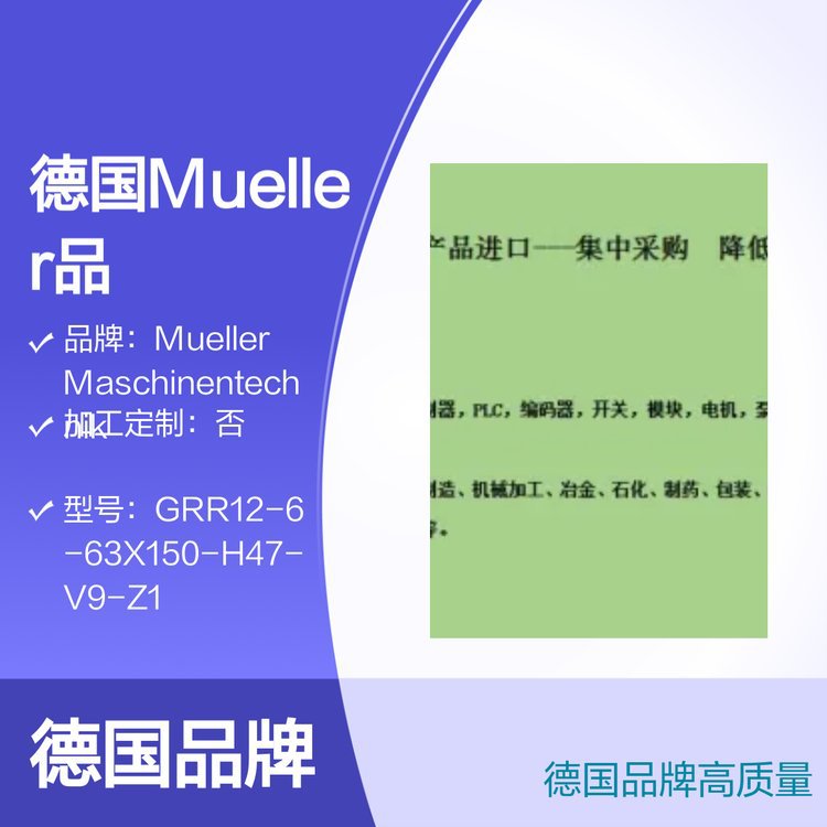 德国Mueller品牌GRR12-6-63X150-H47-V9-Z1仪器仪表