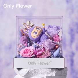 labubu拉布布永生花摆件新婚结婚闺蜜生日新年平安夜圣诞节礼物