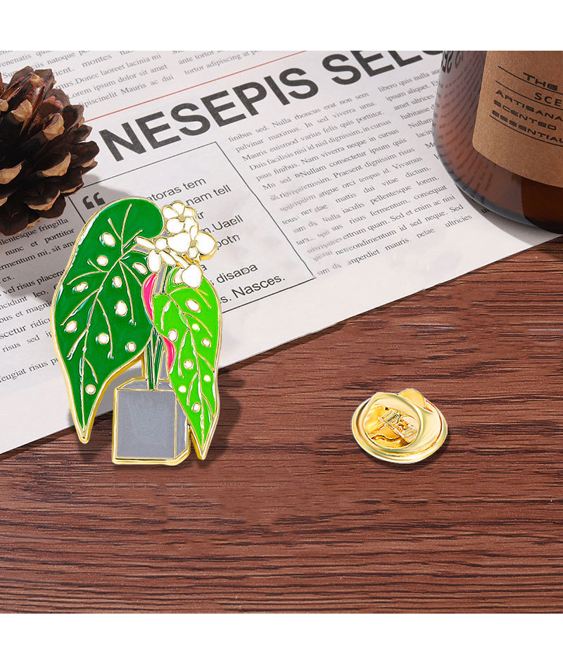 8g Weight Brooches Classification Alloy Material Leaf, Plant Pattern Enamel Craft Cartoon Style Cute Sweet Pin Leaf Plant Alloy Enamel Unisex Brooches 2