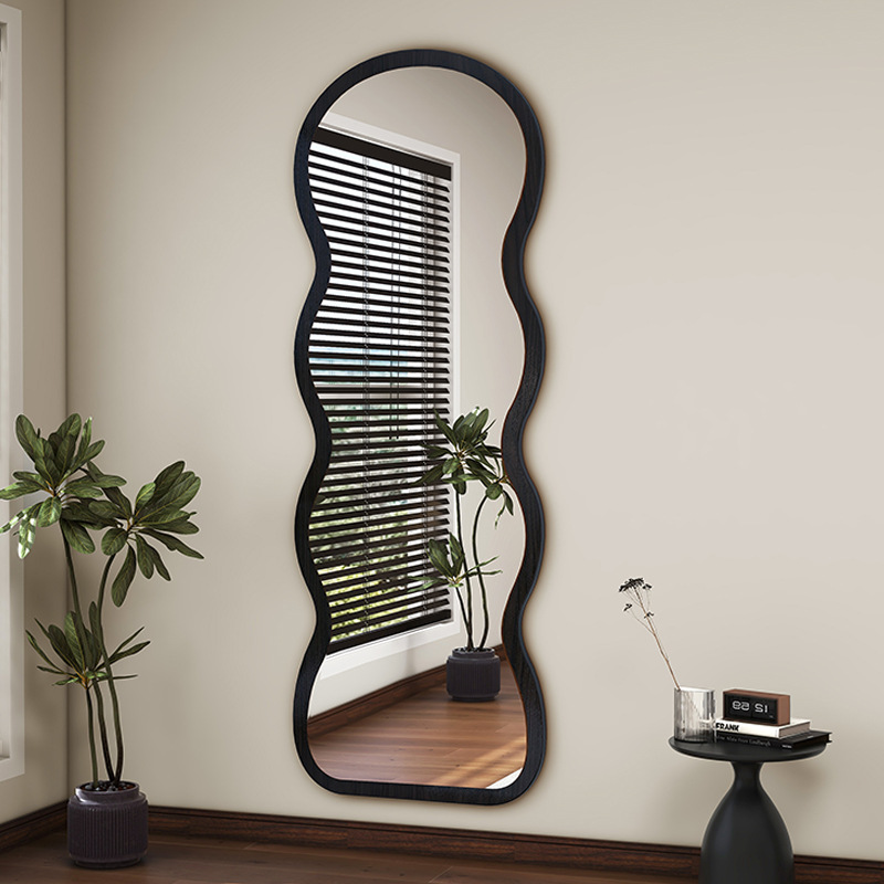 Espejo de cuerpo entero de onda red, espejo de suelo doméstico de alto nivel, espejo de vestir de onda de pared, espejo de prueba de dormitorio image 3