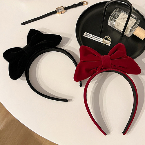 New Year's big red three-dimensional bow headband Internet celebrity princess cute hairpin pressed hair headband broken hairpin headband hair