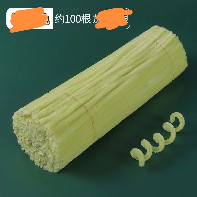 En stock colorido raíz peluda de los niños DIY Twisted stick tira felpa kindergarten hecho a mano peluche ramillete juguete