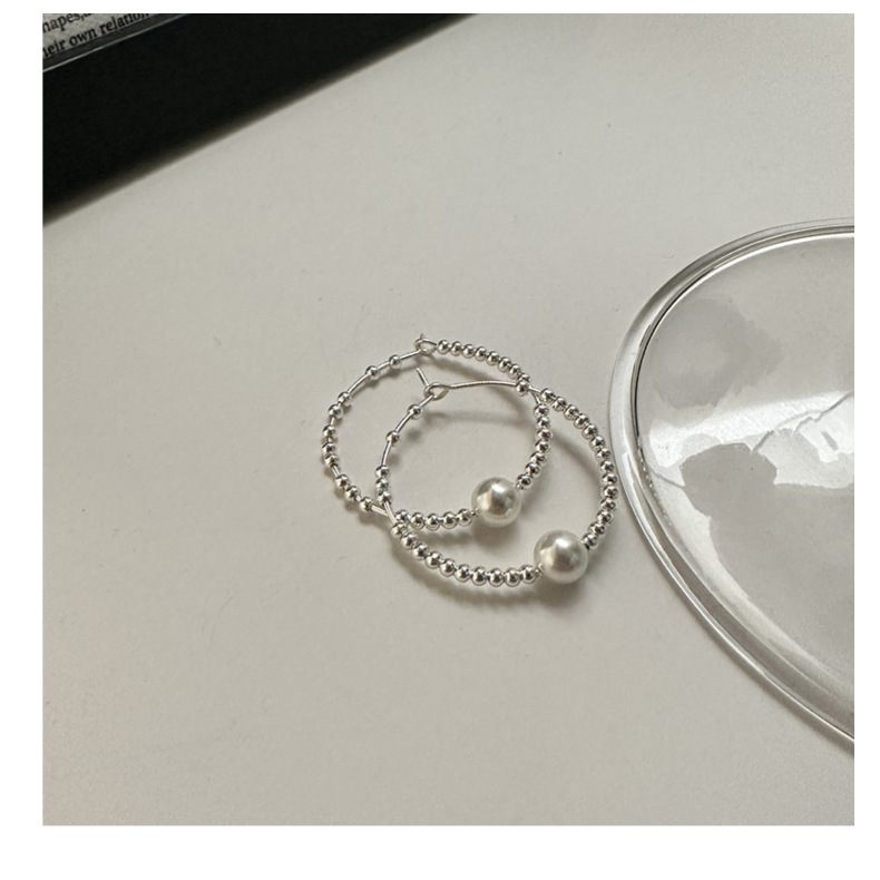 1 Par Plata De Ley 925 Ronda Pendientes De Aro display picture 4