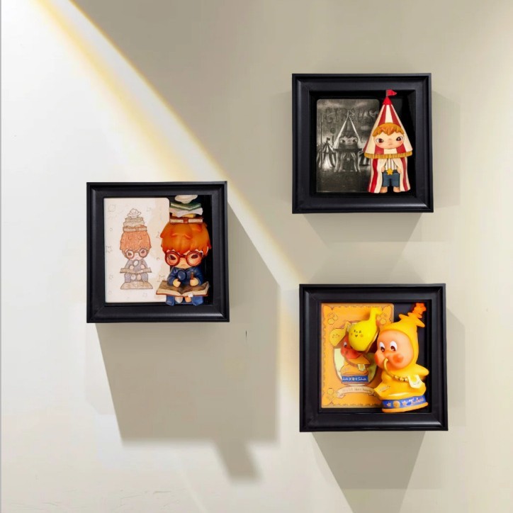 盲盒展示画框挂墙泡泡玛特小野展示盒手办收纳展示架diy创意摆件|undefined