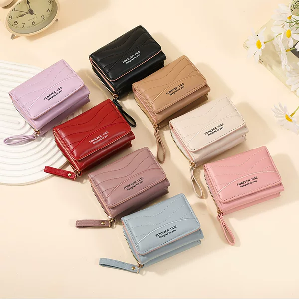 Cross-Border Korean Style Women's Coin Purse Student Simple Embroidered Clutch Bag Ins Style High-Value Card Holder Wholesale Zipper