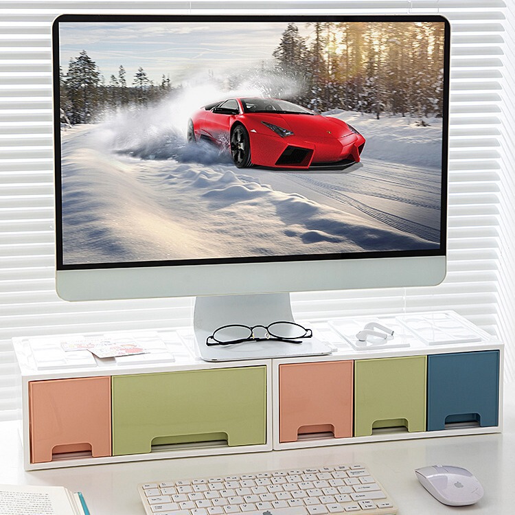 Desktop Computer Elevated Rack Monitor Support Rack Display Screen Pad Base Office Desktop Storage Rack