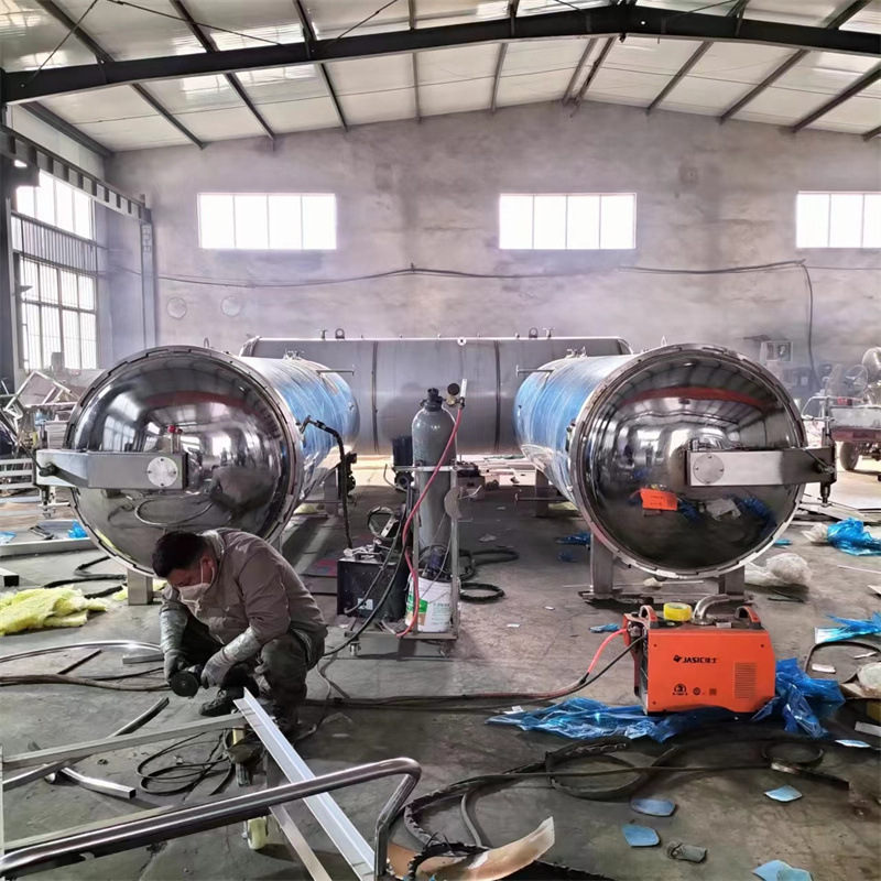 全自动双锅并联喷淋水浴两用真空包装食品杀菌锅玻璃瓶食品杀菌锅