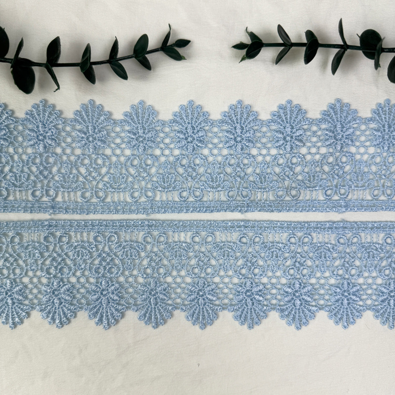 Inventario de 6CM códigos de barras de encaje multicolor ropa infantil cortina de falda para el hogar decoración de encaje accesorios solubles en agua