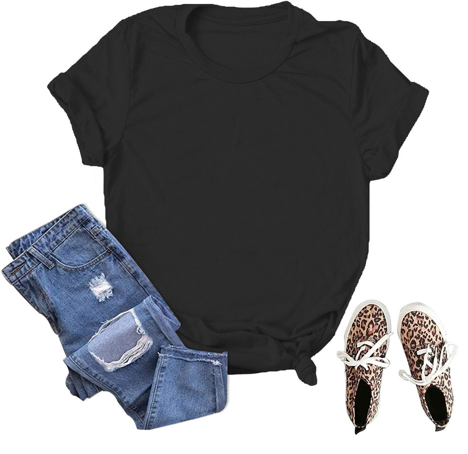 En stock Comercio exterior al por mayor transfronterizo de color sólido en blanco suelta más tamaño manga corta Camiseta hombres y mujeres mismo deseo de Amazon image 8