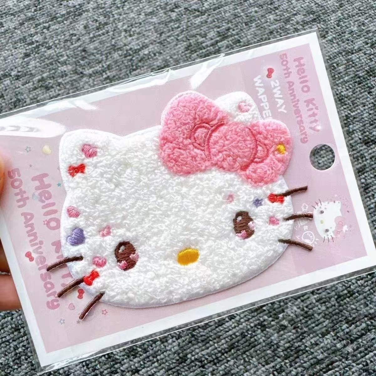 adorable kitty pegatinas de frisa dulce chica marshmallow gato pegatinas de cabello rotas velcro sin marcas adornamiento para el cabello