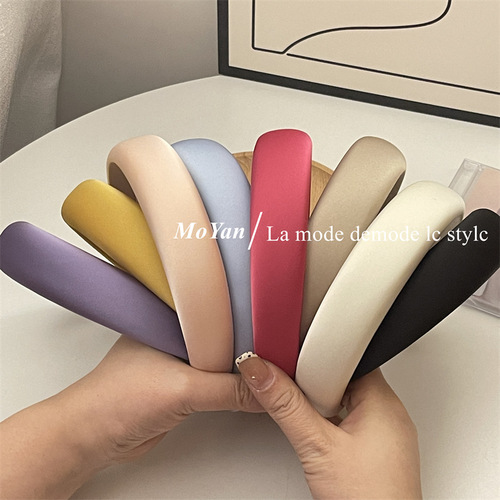 French retro temperament, high-end satin sponge headband, female going out headband, pressed hairpin, simple and versatile hair accessory
