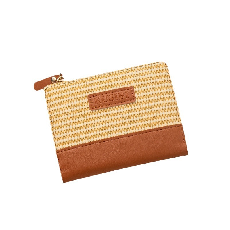 Monedero/Cartera Corto con Cremallera, Multifuncional para Tarjetas, Diseño Simple y Lindo