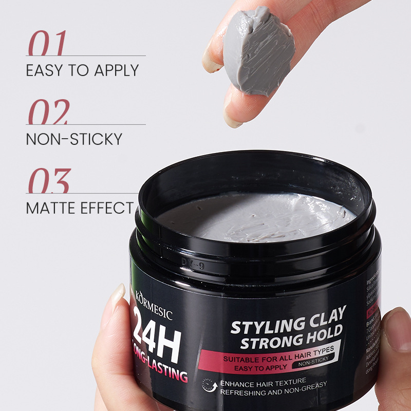 KORMESIC completo inglés permanente estilo de cabello mudmolding arcilla estilo de cabello fábrica transfronteriza al por mayor