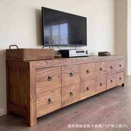 老榆木中古风电视柜实木民宿酒店客厅靠墙斗柜家用卧室收纳储物柜