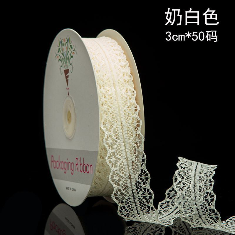 3cm cinta de encaje Ropa Accesorios de boda ramo de flores regalo arco cinta embalaje para hornear