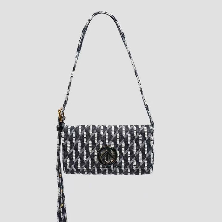 Grotto Ge Le Danning series small square versatile for commuting, underarm bag, denim single shoulder diagonal bag_voghion.com