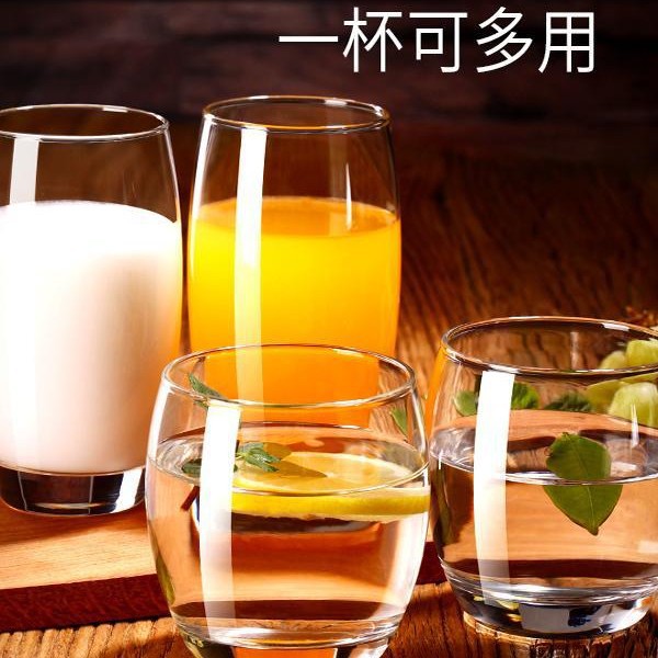 Taza de vidrio transparente para beber taza de agua fría taza de leche taza de té resistente al calor 6 set de hervidor de agua fría material de alta borosilicona