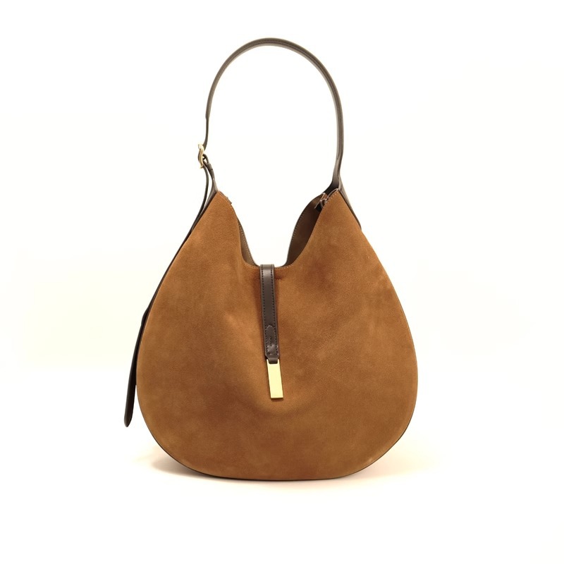 Suede brown large round customized