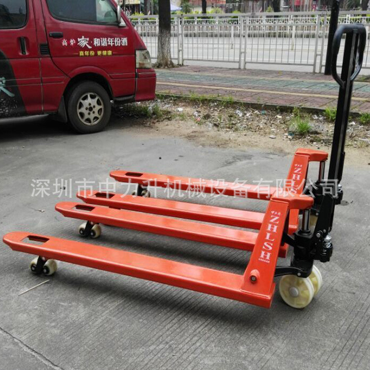 3吨1.8/2.5米 加长手动搬运车叉车液压托盘叉车手动液压车