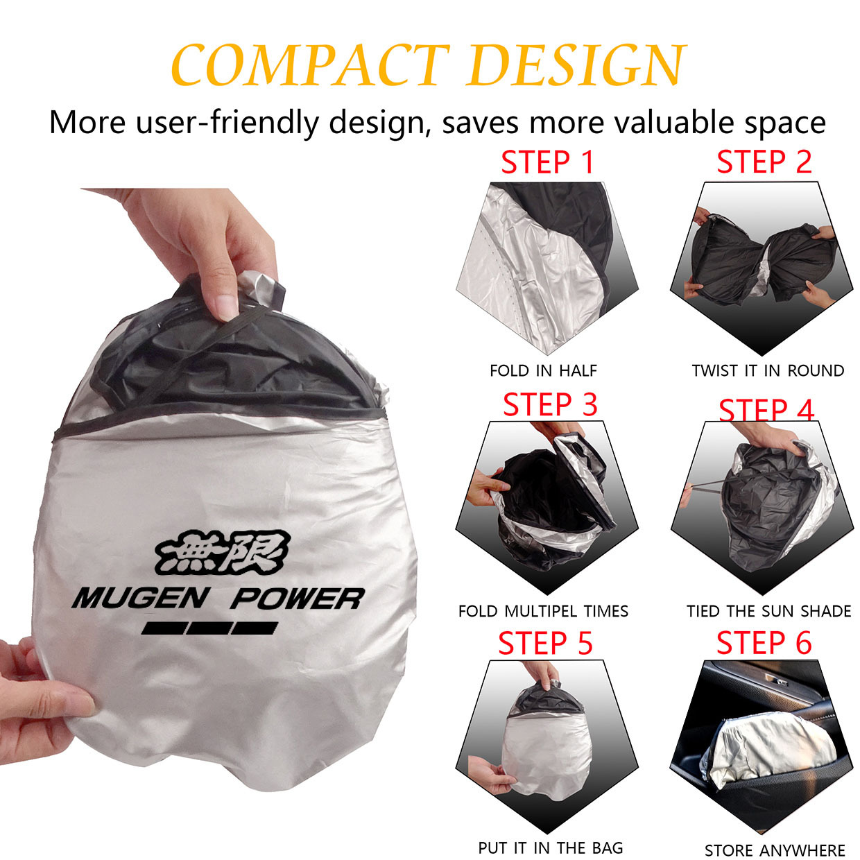 Car Double-Circle Sunshade, Heat-Insulating Sunshade, Silver-Coated Cloth Sunshade, Car Sunshade, Front Sunshade