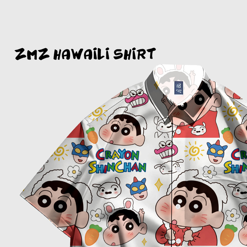 日系花衬衫男港风复古宽松百搭短袖衬衣痞帅韩版潮流休闲情侣外套