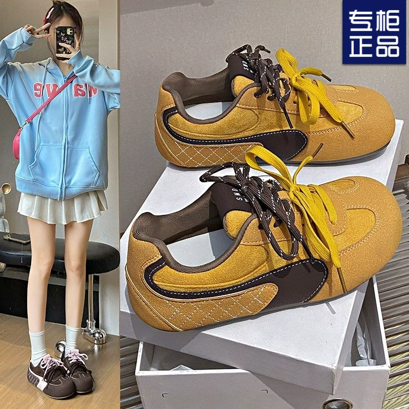 Женские кроссовки для тренировок 2025 года, милые и необычные, новые весенние шикарные нишевые лоферы с пуфом, белые балетки в стиле Форреста Гампа.