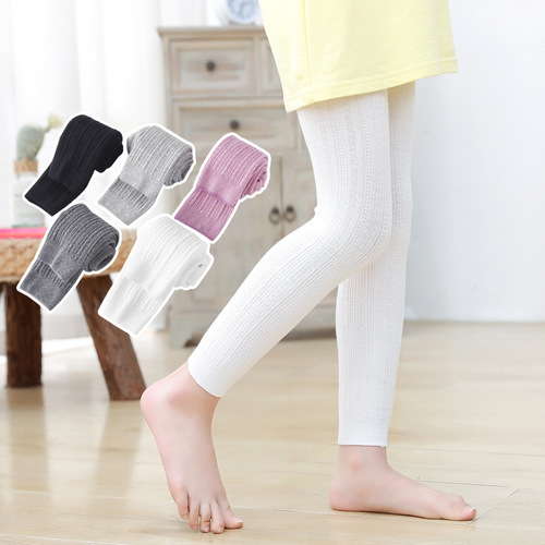Girls' leggings, spring and autumn thin-style baby base-layer socks, mid-to-large children's outerwear, children's cropped pants, pantyhose, kids' tights.