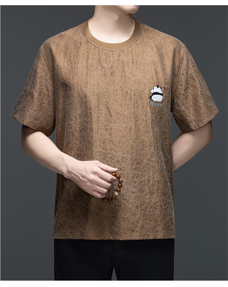 Áo thun nam cổ tròn tay ngắn chất liệu cotton thoáng mát — Màu cà phê SPH8829 chi tiết 10