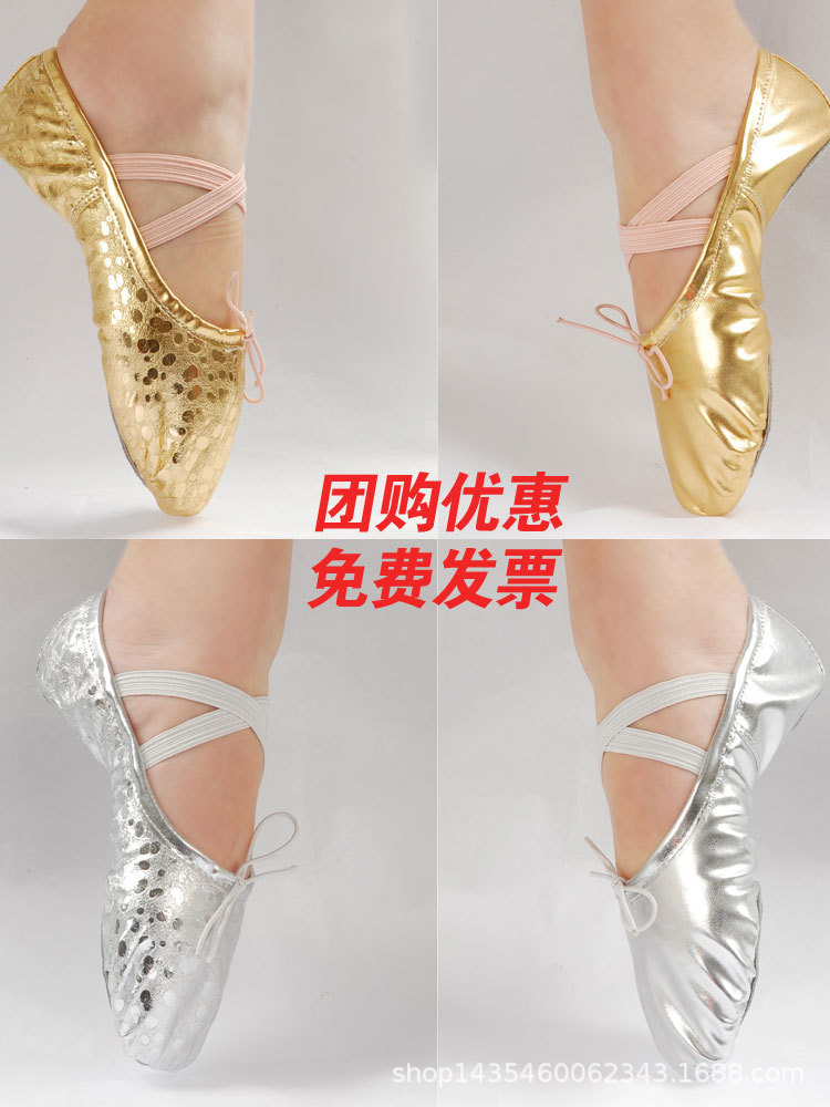 Zapatos de baile dorados, zapatos de entrenamiento de suela suave para niños y mujeres, zapatos de ballet para niñas, garras de gato, actuación de danza folclórica del vientre para adultos