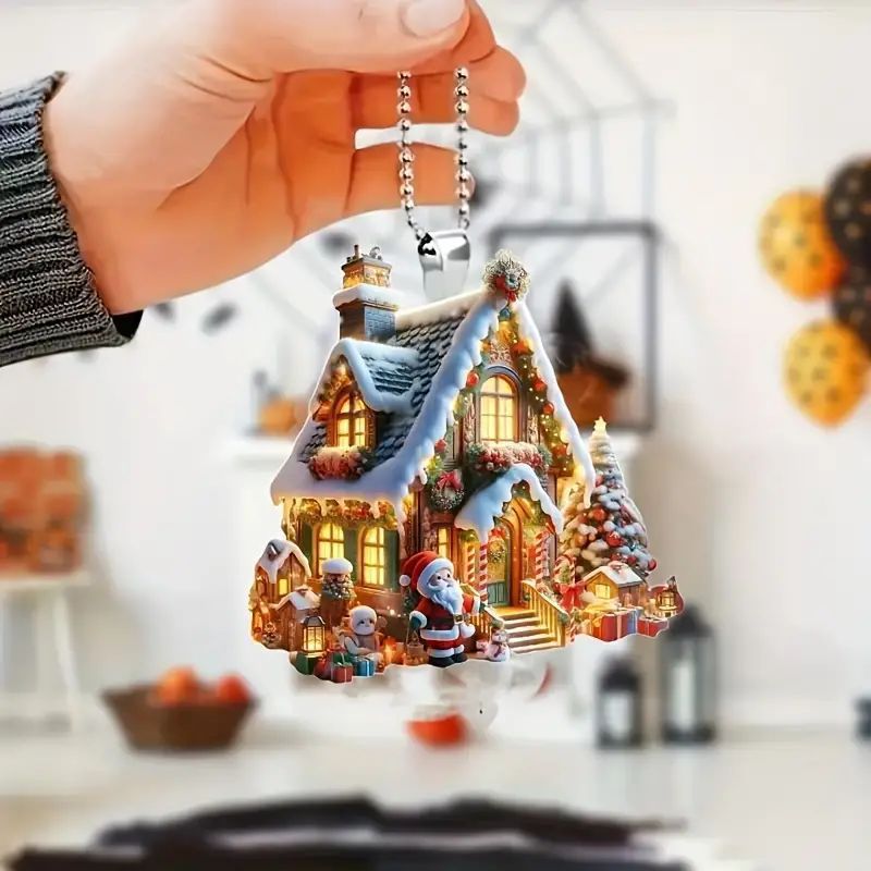 Nuevos productos transfronterizos creativos árbol de Navidad Papá Noel acrílico colgante artesanía automóvil decoración para el hogar image 2