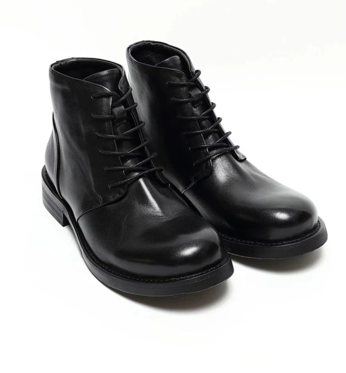 Autunno e inverno nuovi stivali da uomo scarpe derby suola in pelle moda scarpe da uomo stivaletti allacciati tendenza tutto_voghion.com