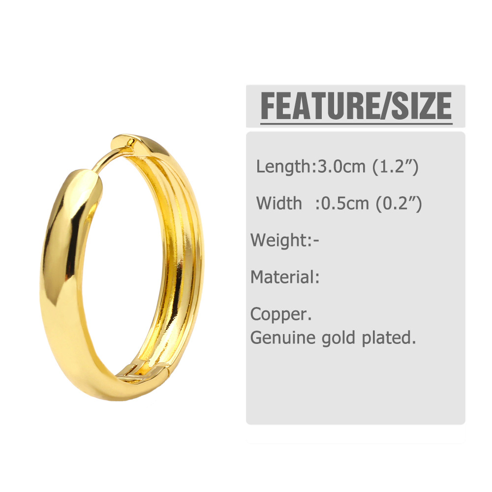 10g Weight Fashion Geometric Plating Copper 18k Gold Plated Earrings