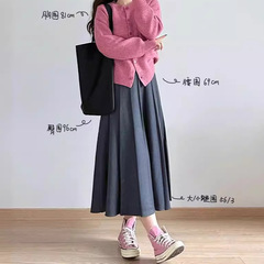洋梨体型向けグレースカート 春秋新作 大きいサイズ ぽっちゃりさん向け ハイウエストAラインプリーツスカート 股間をカバーしてスリムに見せる