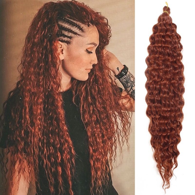 Cross-Border Deep Wave African Dreadlock Wig Braided Hair Extensions Long Curly Hair Latin American Curly Chemical Fiber Wig Crochet Hair