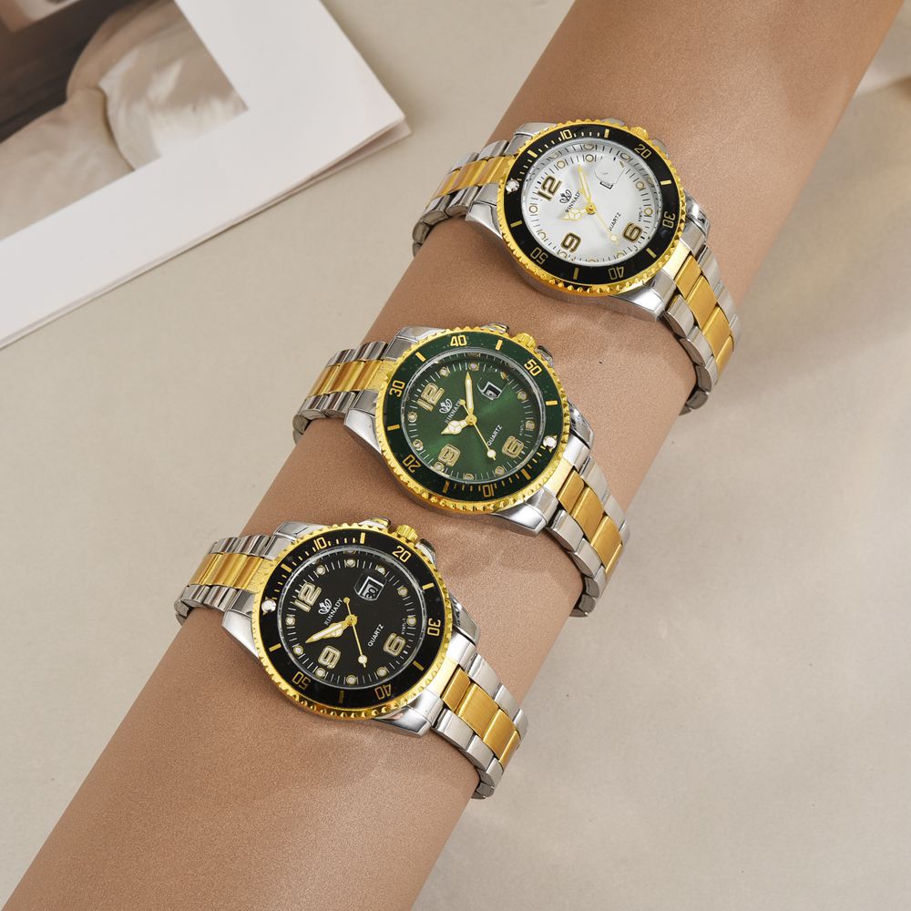 New Water Ghost Watch Automatic Non-mechanical Watch Steel Belt Couple Retro Luminous Business Calendar Unisex Watch