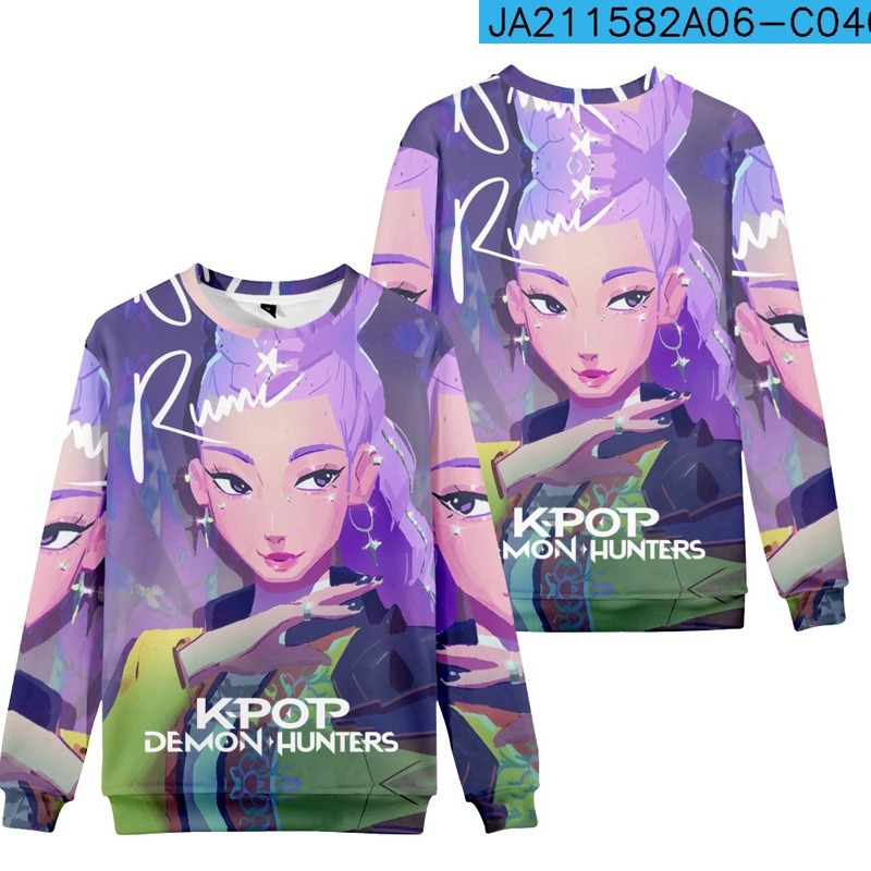 3D新品电影  K-POP 猎魔女团 套头圆领卫衣印花成人儿童|undefined