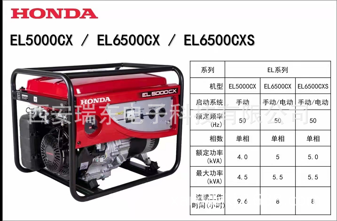 本田5KW发电机 单相三相输出 本田汽油发电机GX6500CX EL6500CX