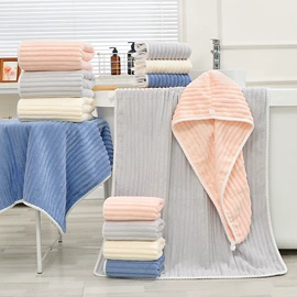 毛巾;抹布、百洁布;干发巾干发帽