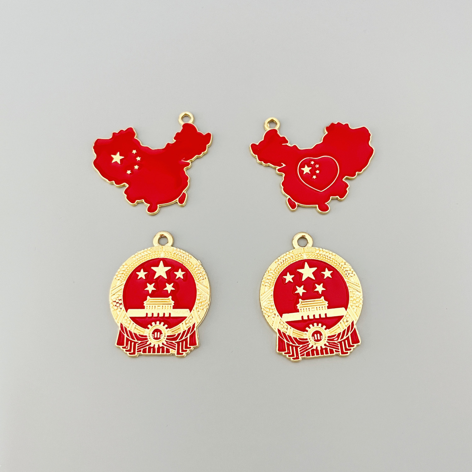 中国地图挂件五星红旗钥匙扣国潮钥匙配件爱国主义小挂件厂家批发