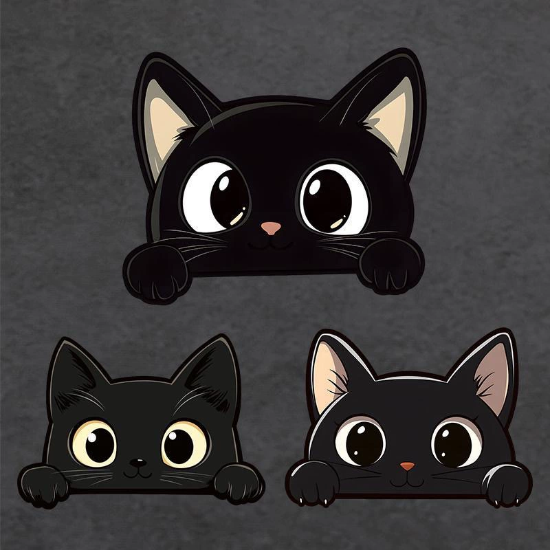 Популярная автомобильная электрическая машина, мотоцикл, чехол от царапин, автомобильная наклейка, креативная наклейка с маленьким черным котом, водонепроницаемая наклейка