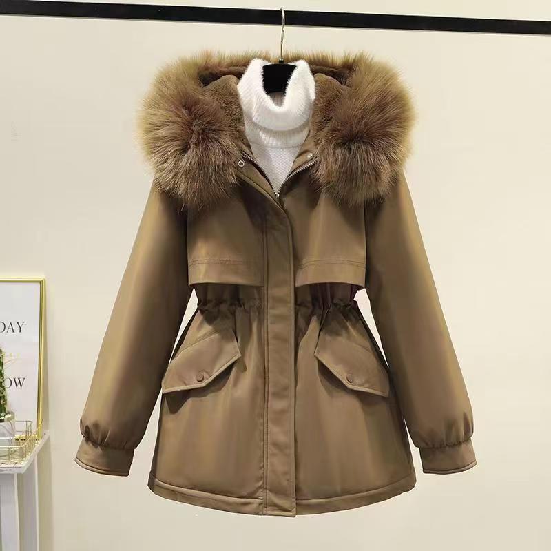Winter New Mid-Length Parka High-End Hooded Large Fur Collar down Jacket Fur Jacket Women's Wholesale Supply