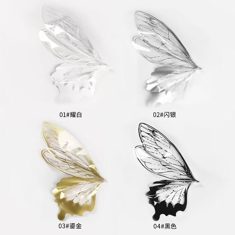 Nuevo día de San Valentín mariposa de cristal en forma de papel de embalaje impermeable material transparente red de alas de sangrana papel de envoltura de flores